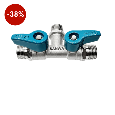 มินิบอลวาล์วซันวา 1/2 นิ้ว ผผผ (2วาล์ว) (กล่อง)